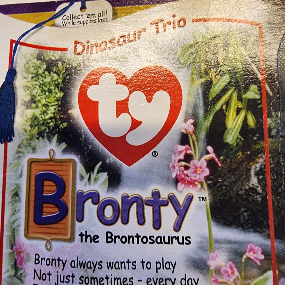 McDonalds Beanie Babies Dinosaur Trio 2000 Beanie Babies Rare - Picture 6 of 14